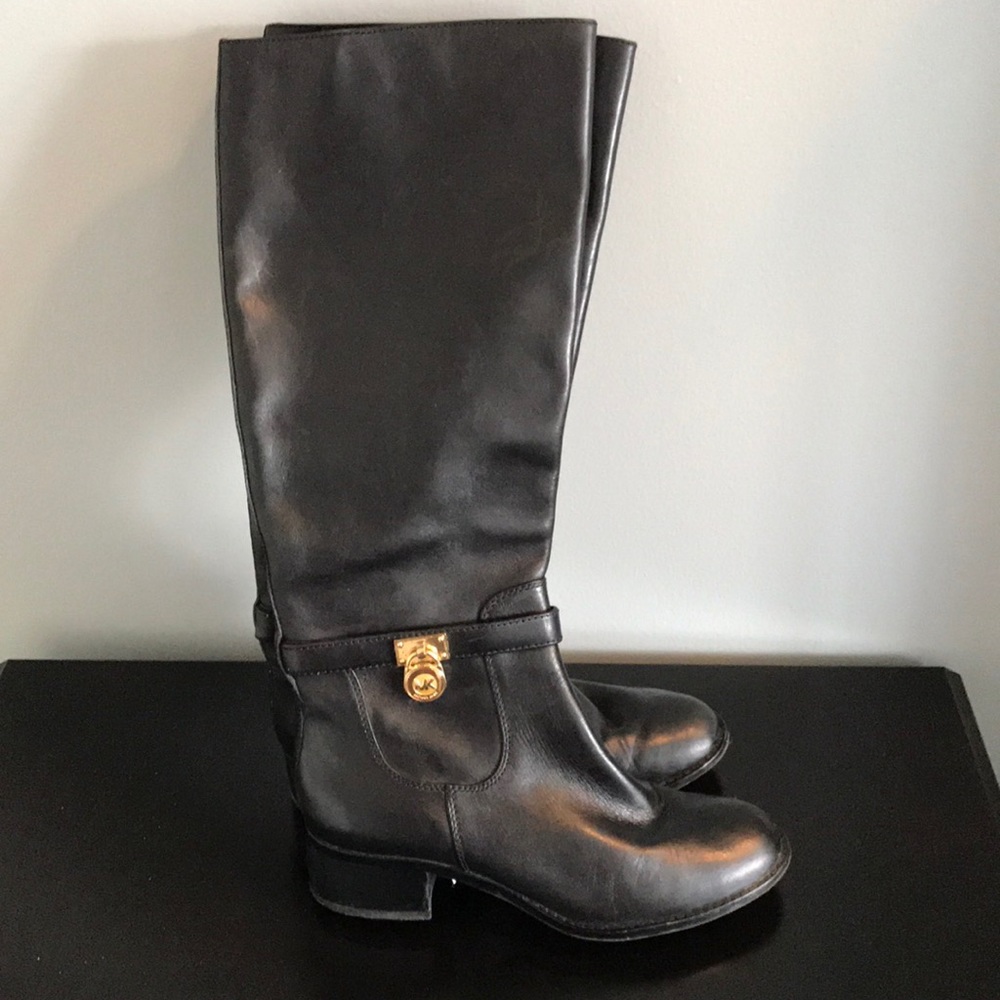 Michael kors black leather boots